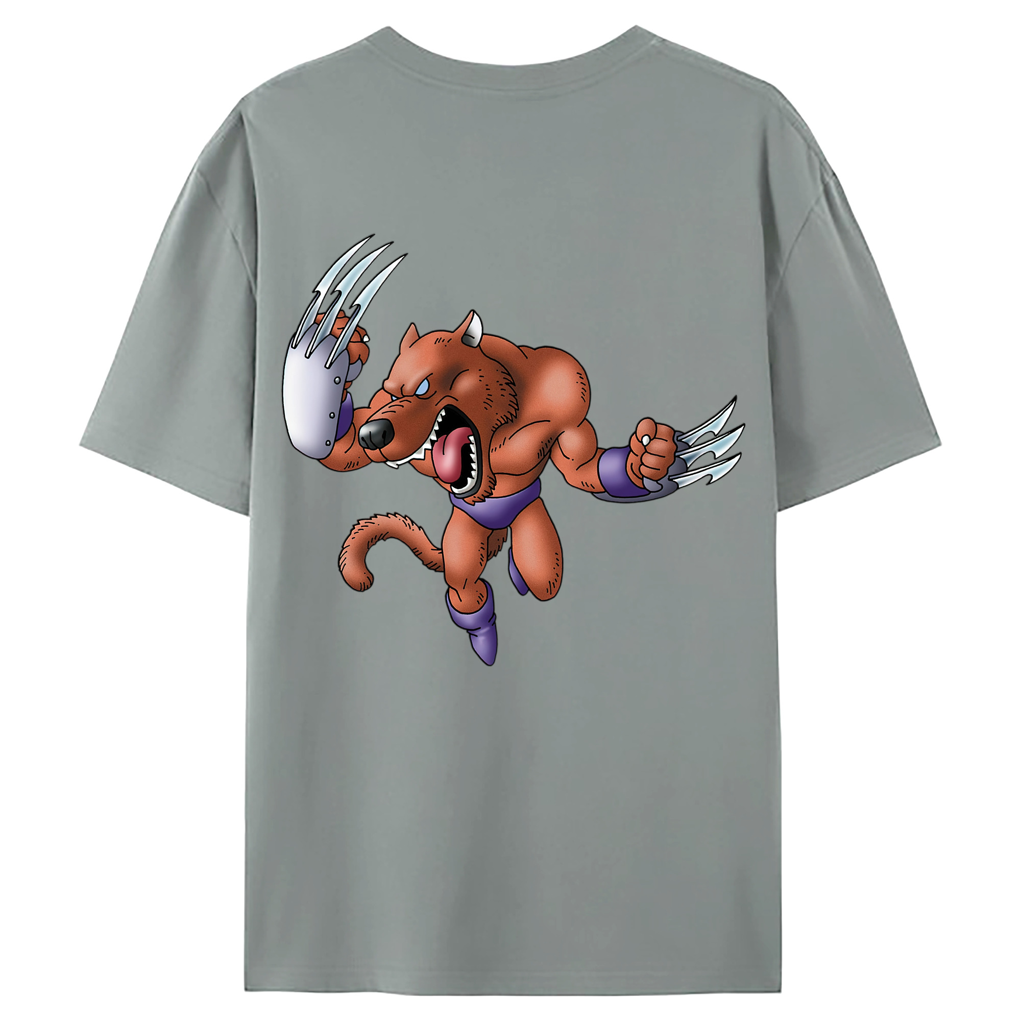 （画像用） ドラゴンクエスト Doragon Kuesuto Dragon Quest 綿100％ メンズ半袖Tシャツ（バックプリント） 通気性